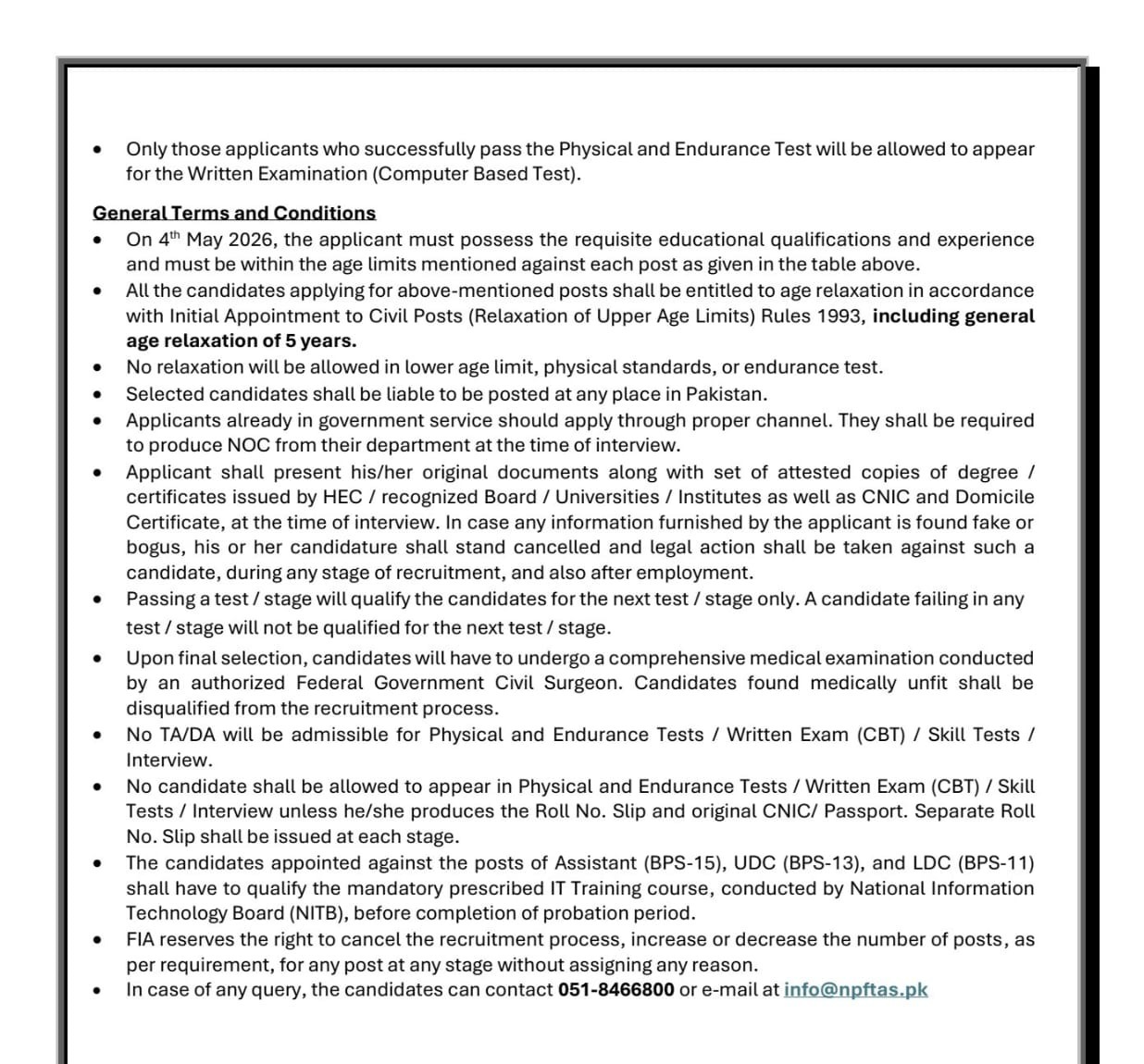 FIA Jobs 2026 Eligibility Criteria & Apply Online