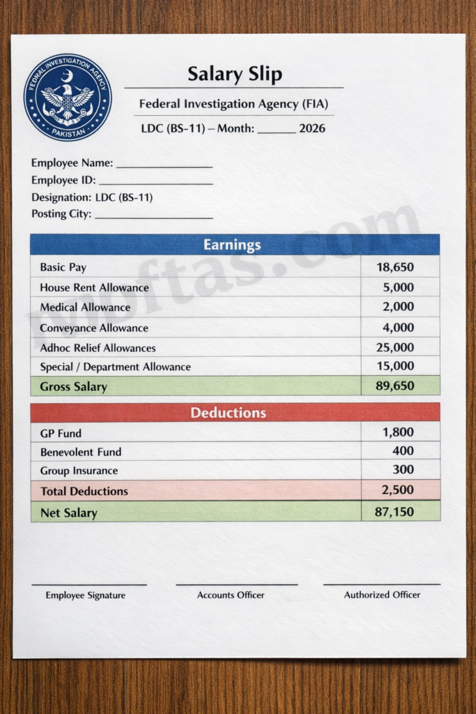 FIA LDC (BS-11) Salary in Pakistan 2026