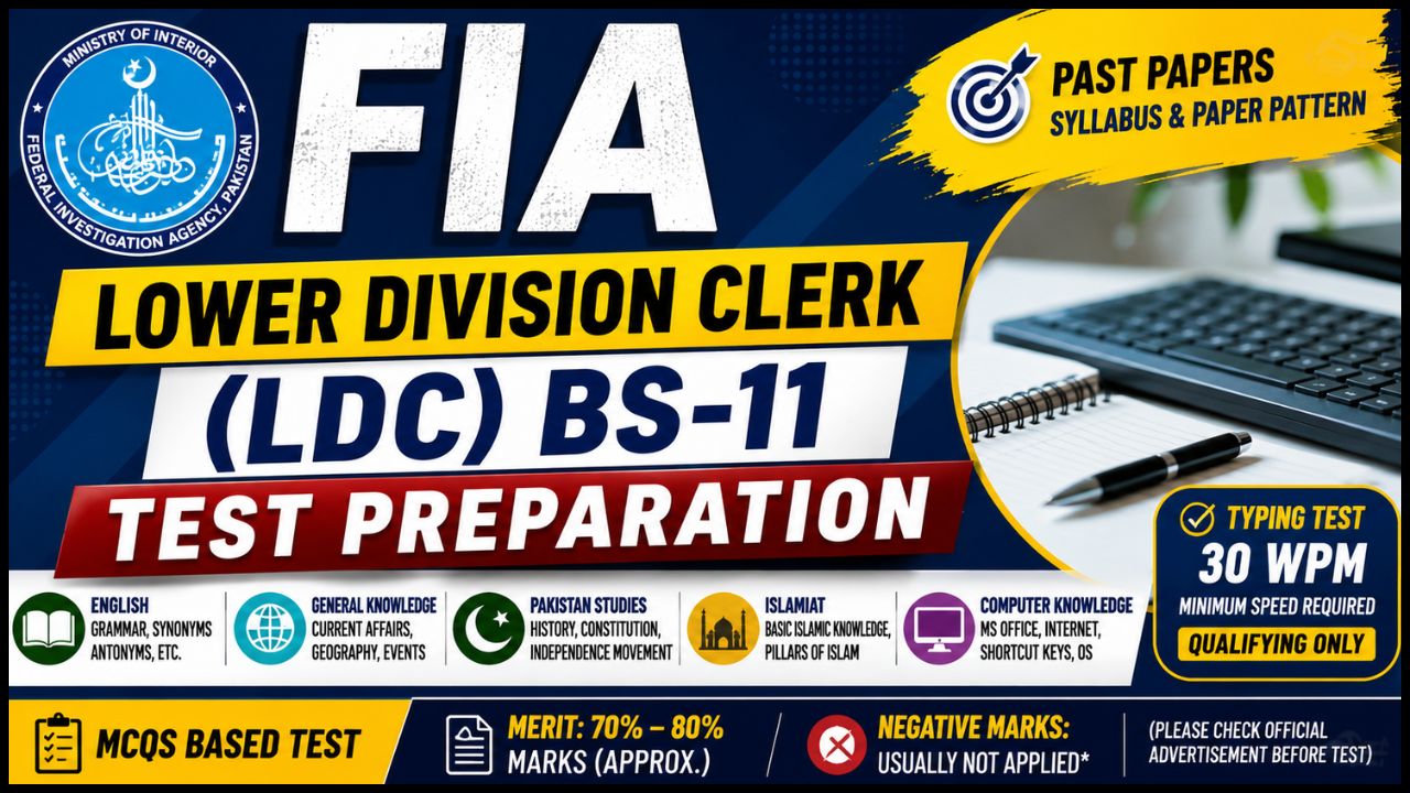 FIA Lower Division Clerk (LDC) BS-11 Test Preparation
