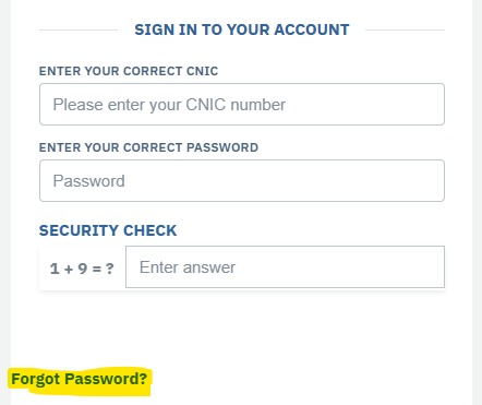 Forgot FIA Job Portal Password