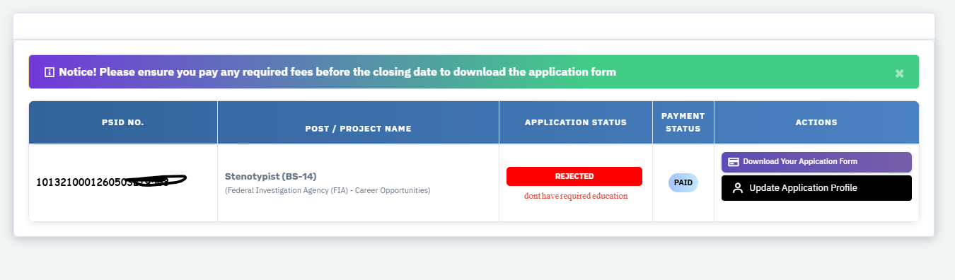 FIA Update Application Profile 2026